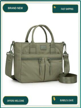 Mini Nylon Tote Bag Multi Pocket Crossbody Purse with Zipper